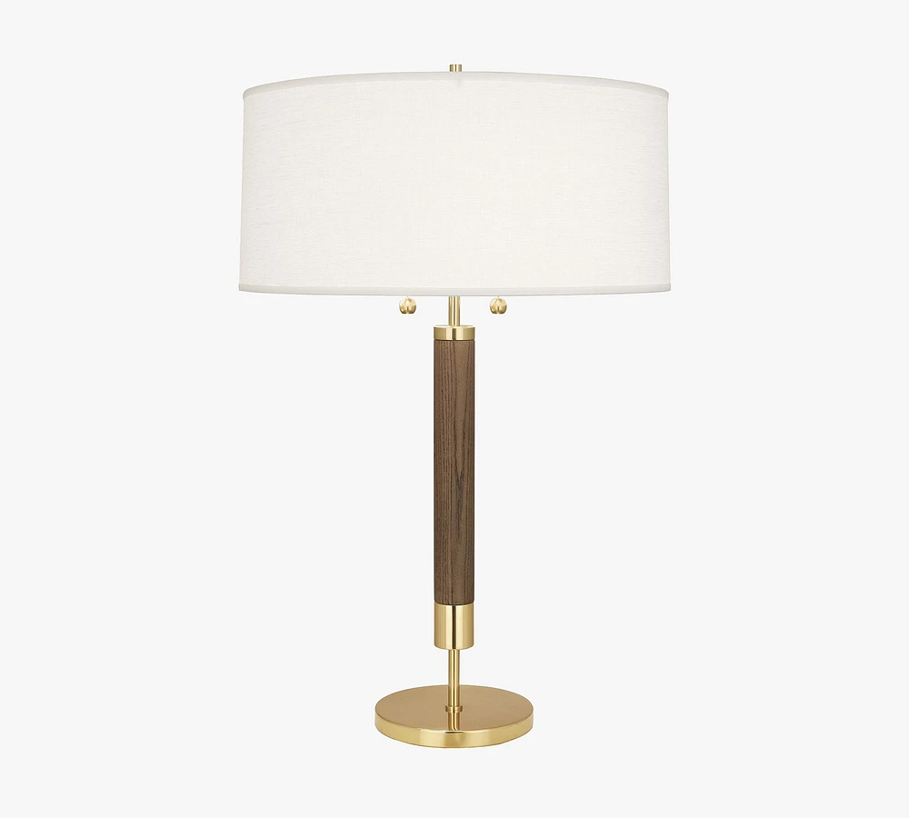 Grant Wood & Metal Table Lamp (29")