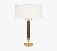 Grant Wood & Metal Table Lamp (29")