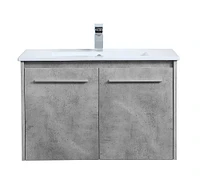 Luc 24-36" Single Sink Floating Vanity with Doors