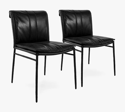 Eugina Leather Dining Chairs - Set of 2