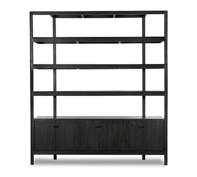 Hughes Wide Bookcase with Cabinets (84")