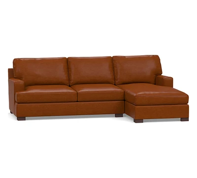 Townsend Square Arm Leather Chaise Sectional (108")