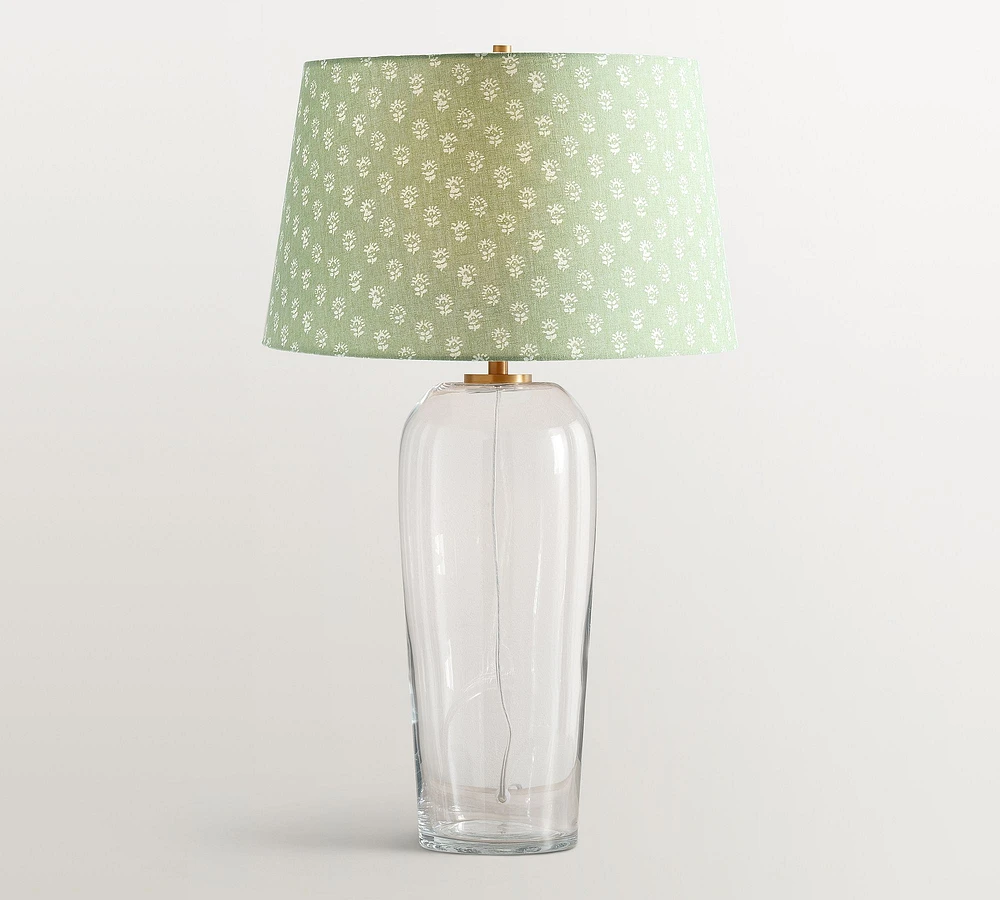 Carter Glass Table Lamp with Kravet Petite Floral Shade (29")