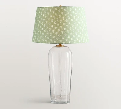 Carter Glass Table Lamp with Kravet Petite Floral Shade (29")