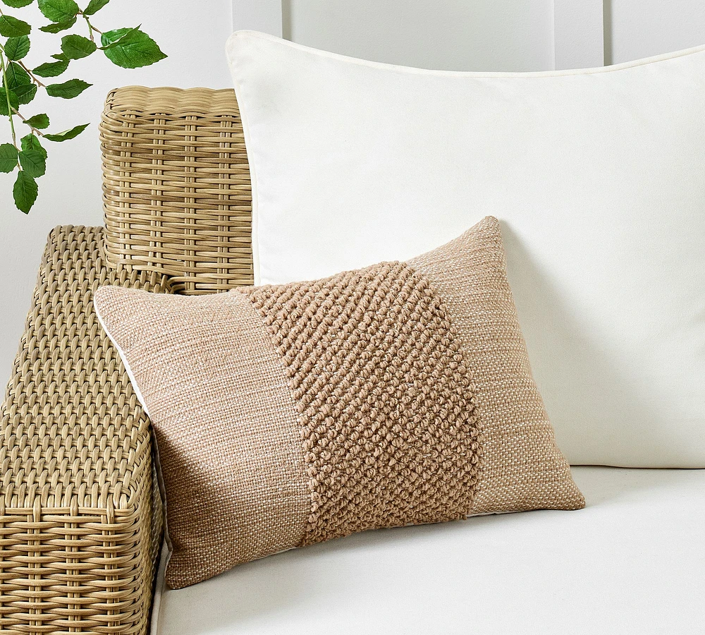 Delonee Handwoven Outdoor Lumbar Pillow