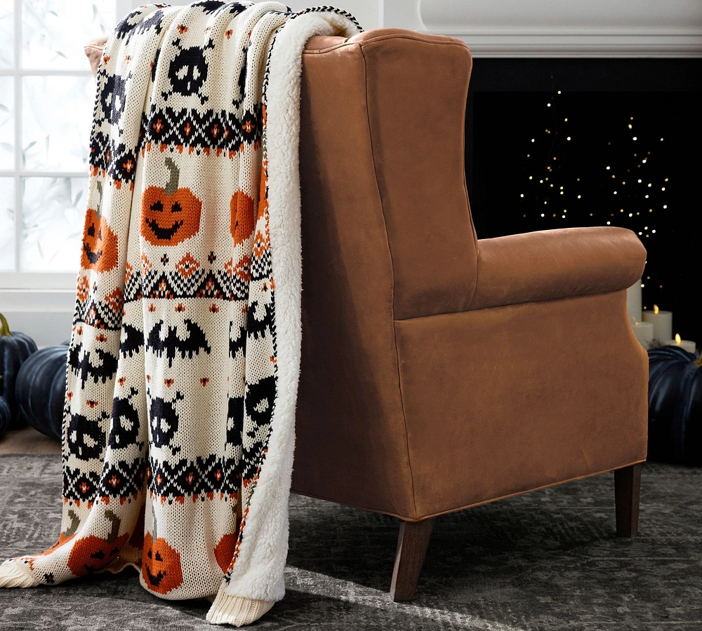 Halloween Fair Isle Knit Jacquard Throw