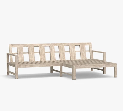 Indio Eucalyptus 2-Piece Loveseat Chaise Outdoor Sectional (95")