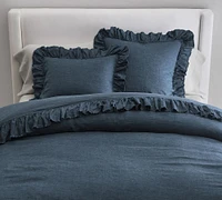 Open Box:Belgian Flax Linen Fringe Ruffle Duvet Cover