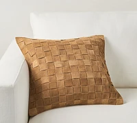 Basketweave Suede Pillow