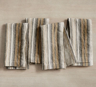 Lonnie Striped Linen Napkins - Set of 4