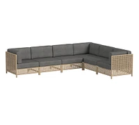Ophelia Wicker 6-Piece Outdoor L-Shaped Sectional (132")