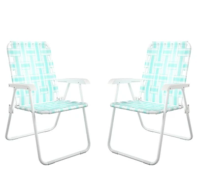 Gatlin Outdoor Folding Lounge Chairs - Set of 2