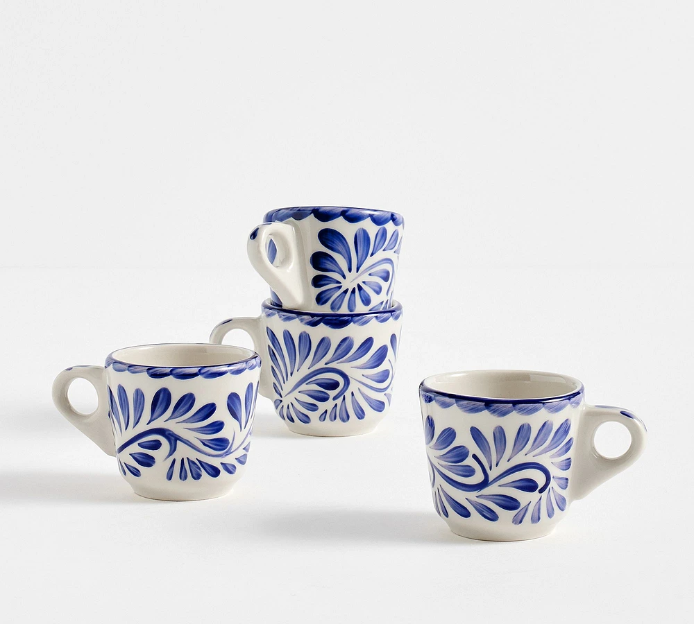 Puebla Porcelain Espresso Cups - Set of 4