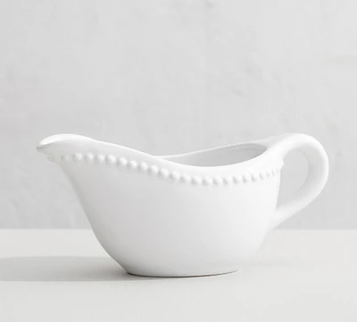 Emma Beaded Stoneware Gravy Boat