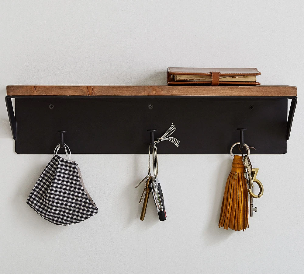 Trenton Shelf with Hooks (18")