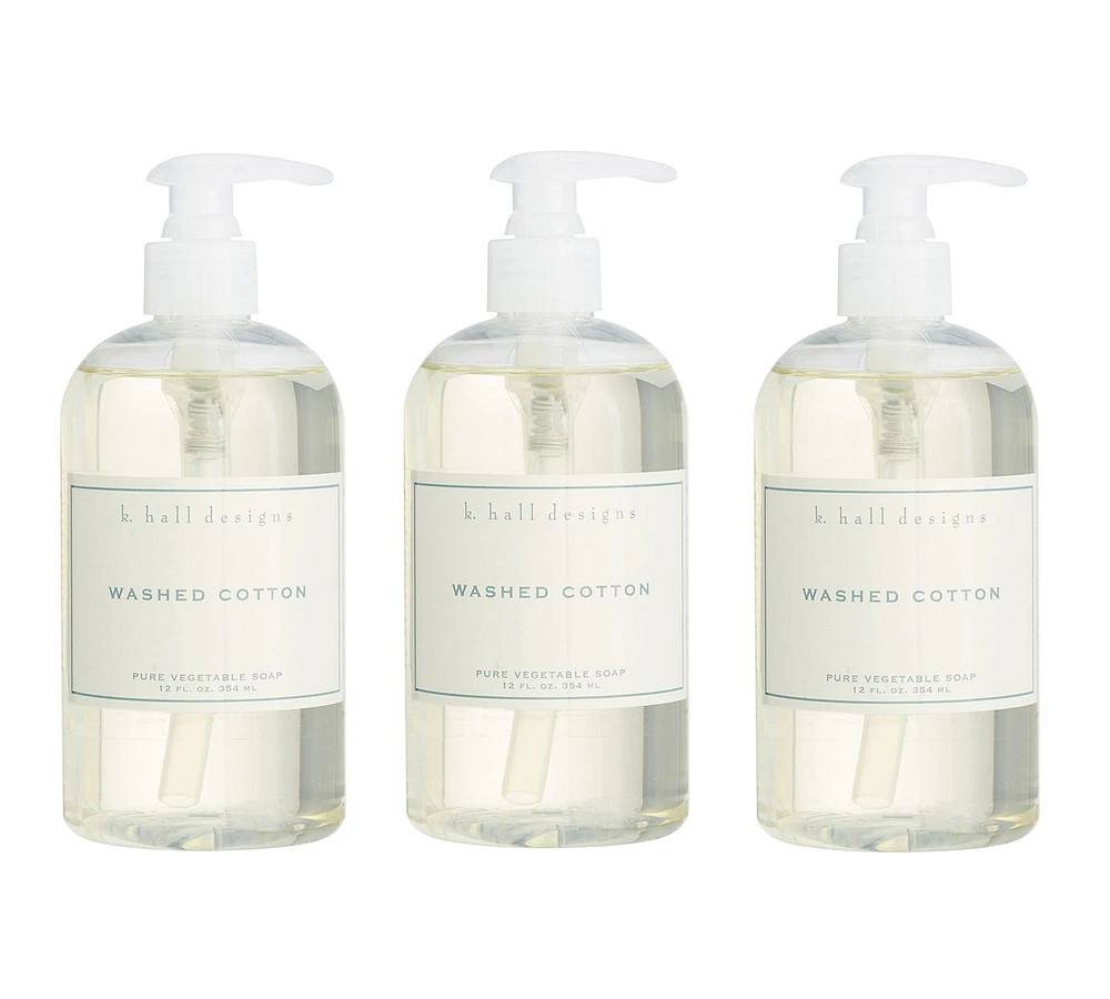 K. Hall Washed Cotton Liquid Soap, Set of 3