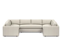 Carmel Slim Arm Leather U-Shaped Sectional (174"–186")