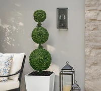 Faux Boxwood Triple Ball Topiary Tree