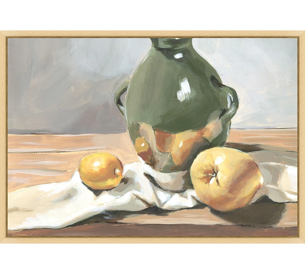 Pastel Still Life With Apple Framed Print