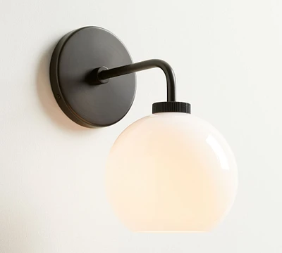 Reagan Milk Globe Sconce (12")