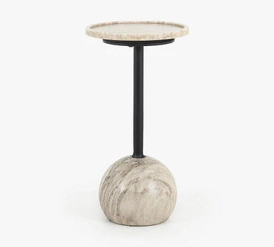 Brunswick Round Marble Accent Table (10")