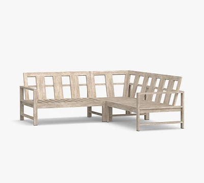 Indio Eucalyptus 3-Piece Loveseat Outdoor Sectional (78")