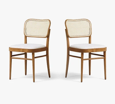 Brennan Upholstered Cane Dining Chairs - Set of 2