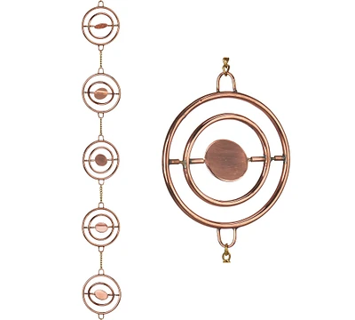 Circular Shaped Copper Rain Chain, 8.5'