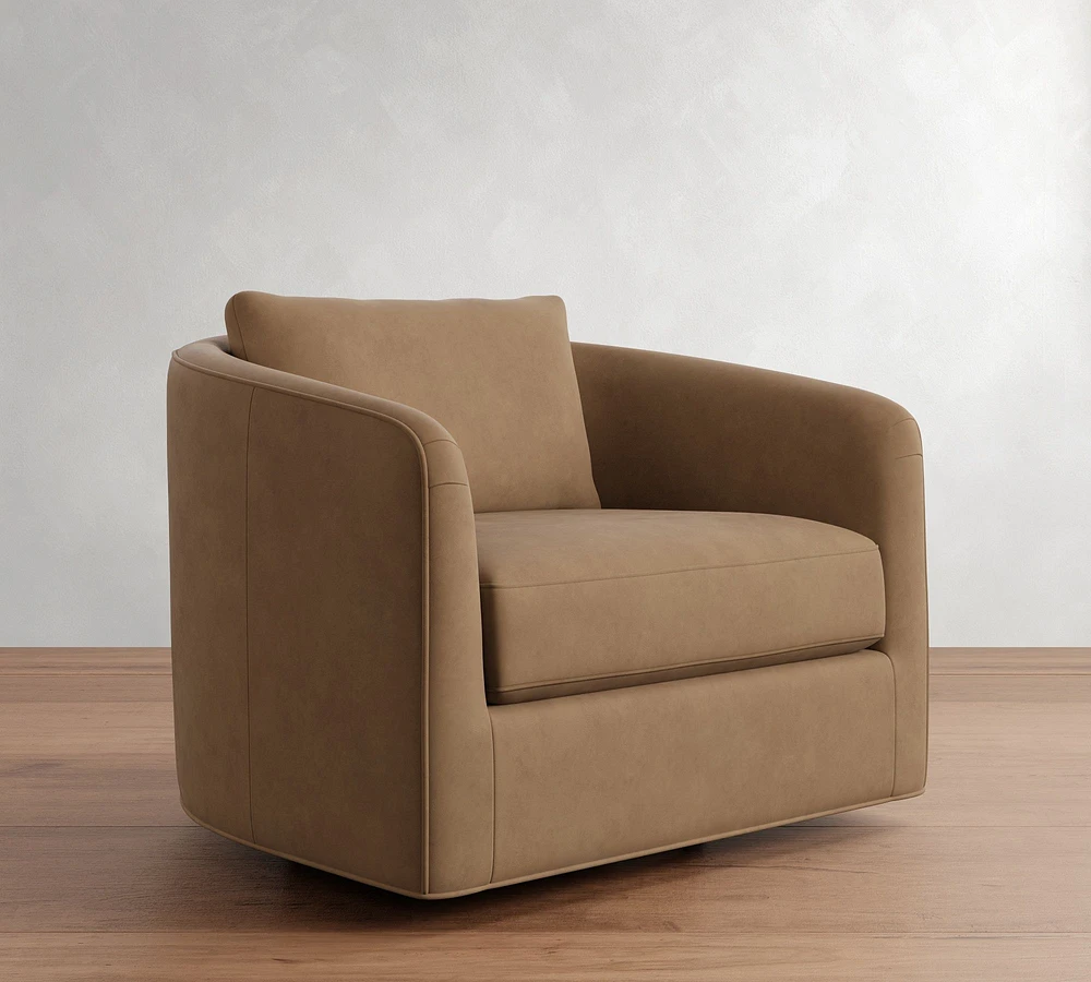 Open Box: Remmy Leather Swivel Chair