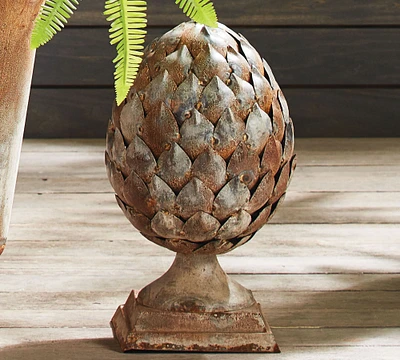 Galvanized Outdoor Artichoke Decorative Object - 17"H