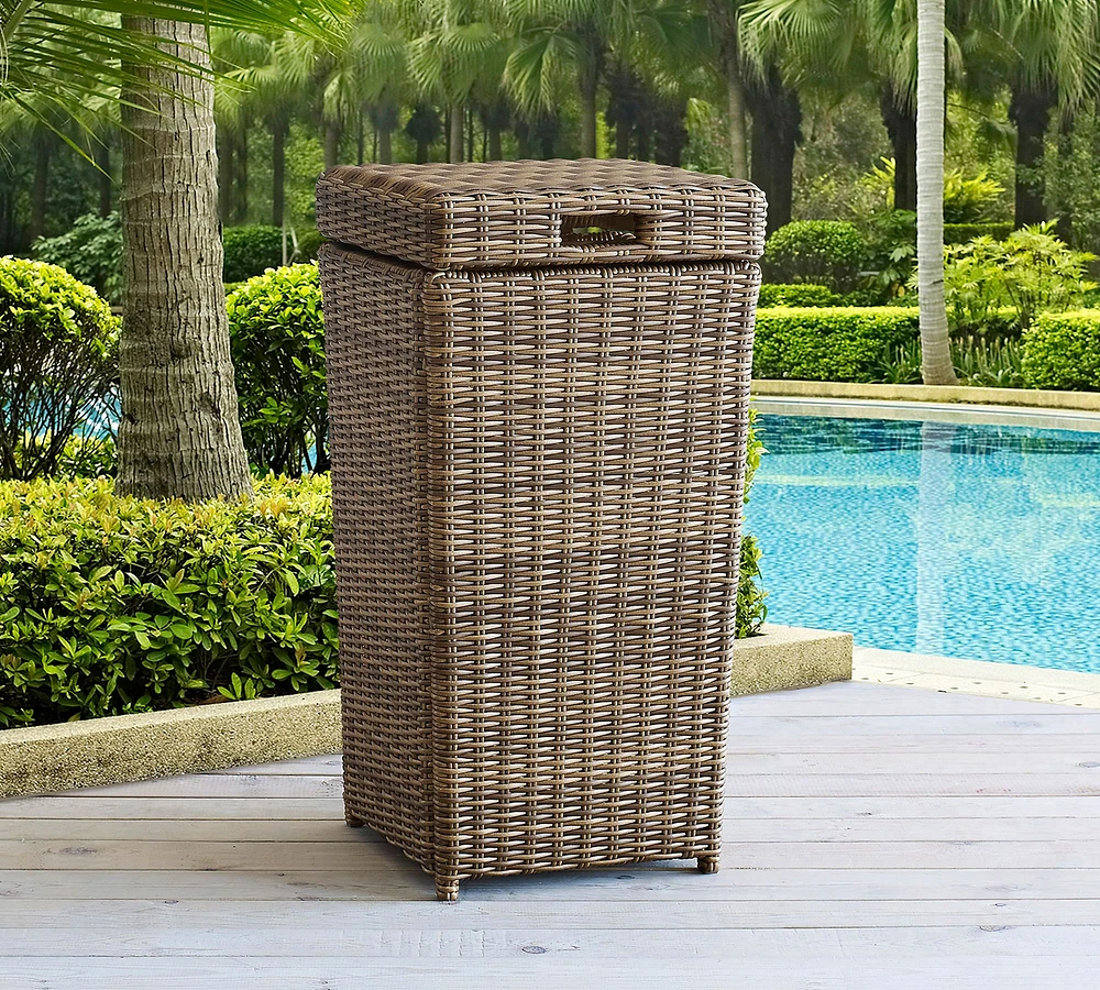 Jammie Outdoor Wicker Pool Trash Can