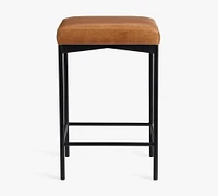 Maison Leather Backless Stool