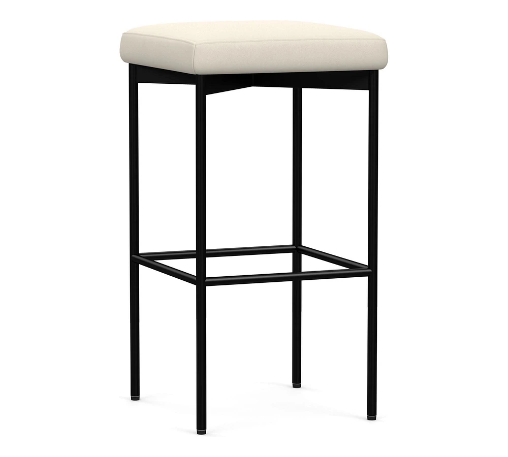 Maison Leather Backless Stool