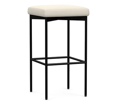 Maison Leather Backless Stool