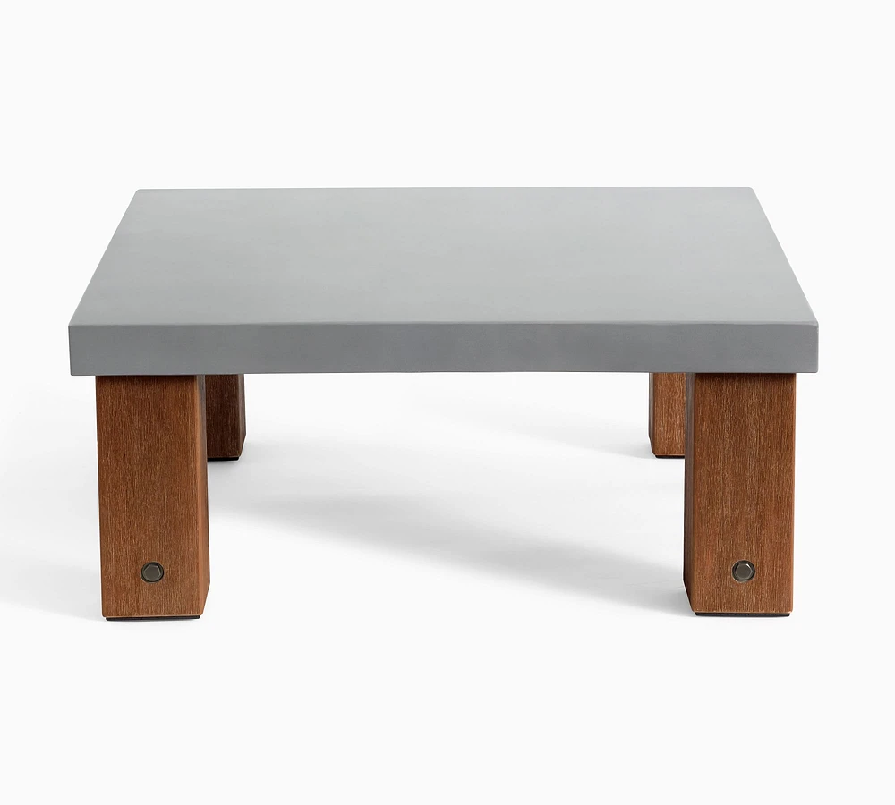 Abbott Concrete & Acacia Square Outdoor Coffee Table (40")