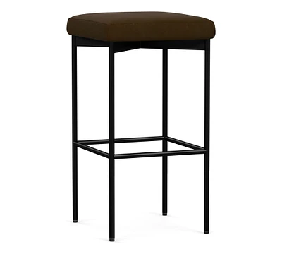 Maison Leather Backless Stool