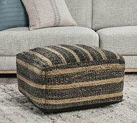 Harlan Handwoven Striped Pouf