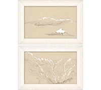 Snowcapped Sketch Framed Print