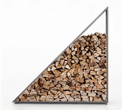 Geometric Coated Gunmetal Firewood Holder