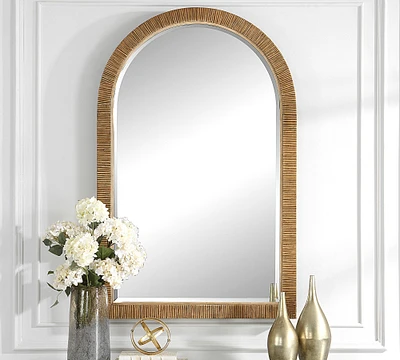 Nantucket Rattan Arched Wall Mirror
