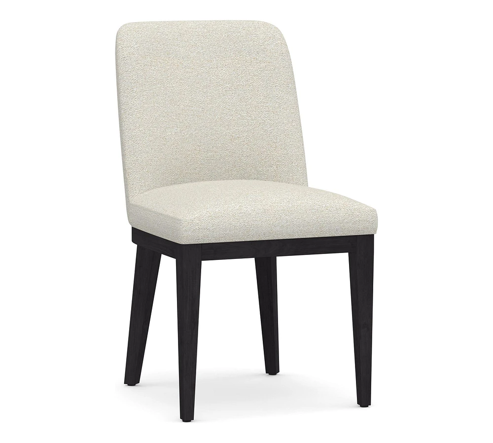 OPEN BOX: Layton Upholstered Dining Side Chair, Black Leg, Performance Boucle Oatmeal