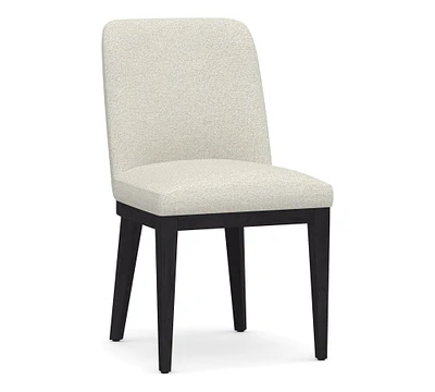 OPEN BOX: Layton  Upholstered Dining Side Chair, Black Leg, Performance Boucle Oatmeal