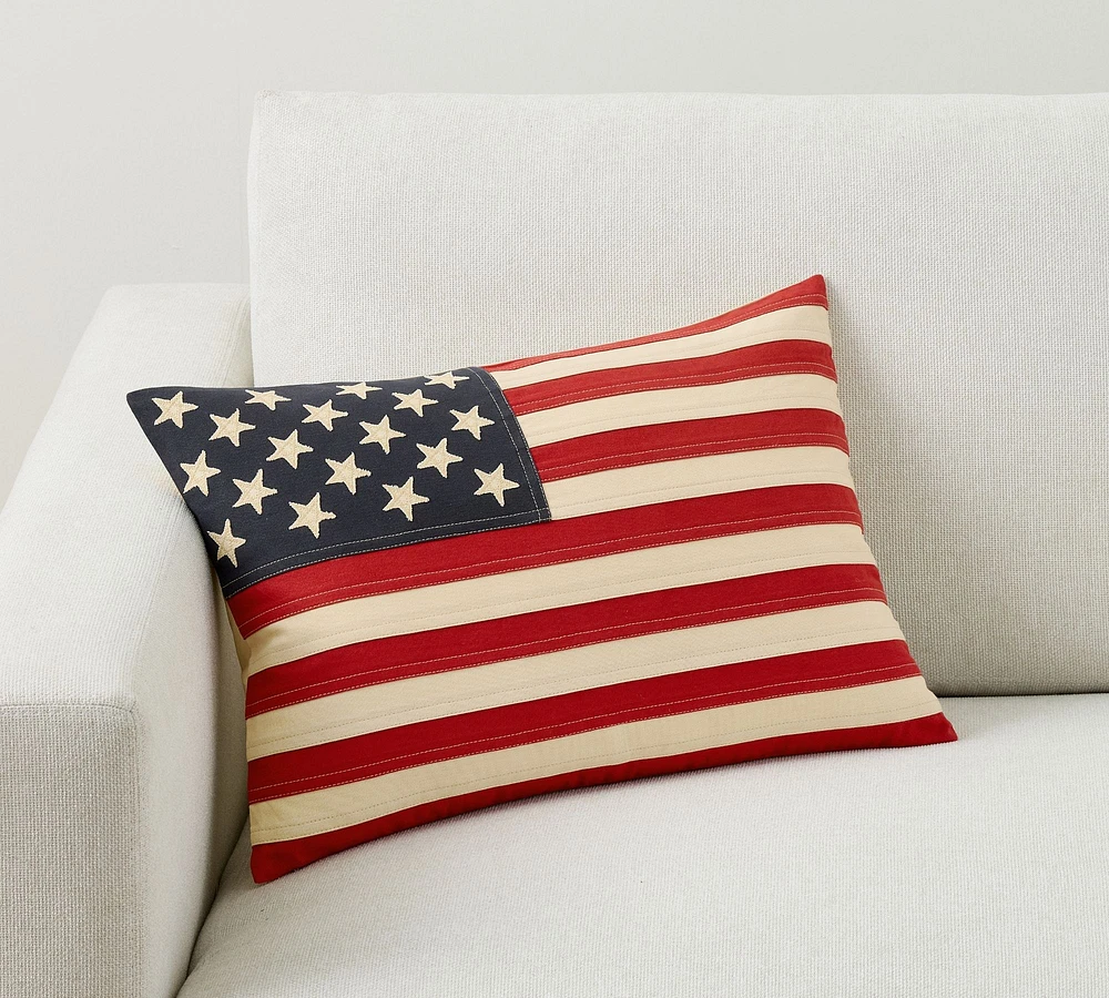 Pieced Flag Lumbar Pillow