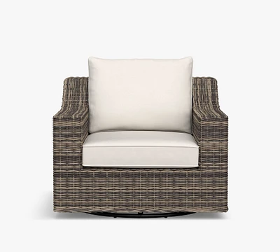 Torrey Wicker Slope Arm Swivel Outdoor Lounge Chair