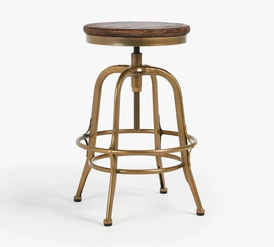 Leary Reclaimed Wood Swivel Counter Stool