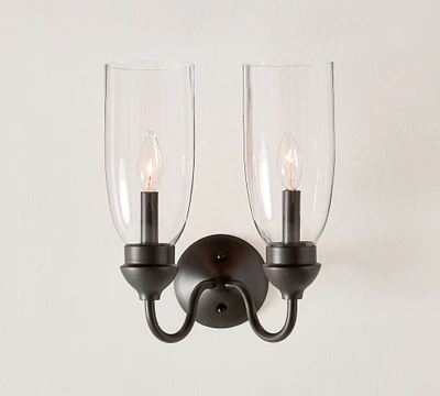 Hanson Glass Double Sconce (12")