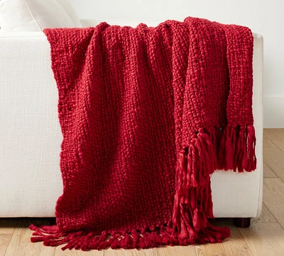 Open Box: Textured Basketweave Knit Throw