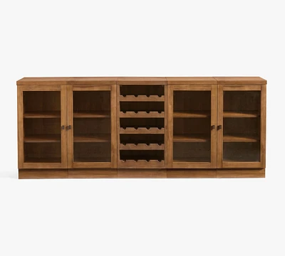 Reed Modular Bar Glass Cabinet with Wine Storage (90")