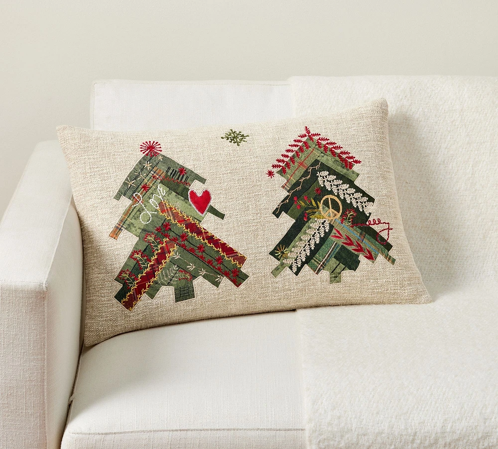 Open Box: Dream Patchwork Tree Lumbar Pillow