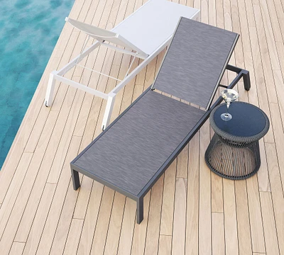 Puglia Metal Stackable Outdoor Chaise Lounge